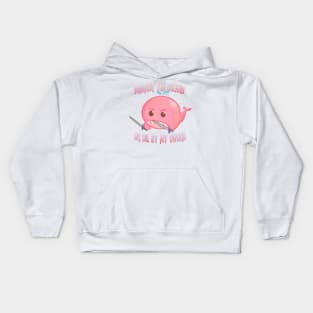 Dual Wielding Pink Whale Of Ocean Conservation Kids Hoodie